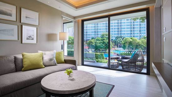 Living room view in Club Amari Suite Poolside